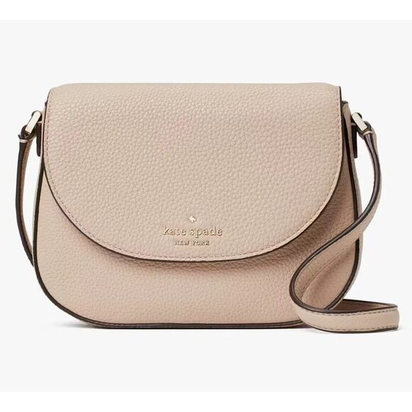 Kate Spade Leila Mini Flap Crossbody Warm Beige Leather, Adjustable Strap | EUC - Picture 3 of 16